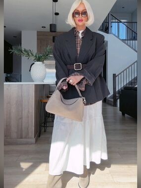 Flattered Suede Shoulder Bag in Tan